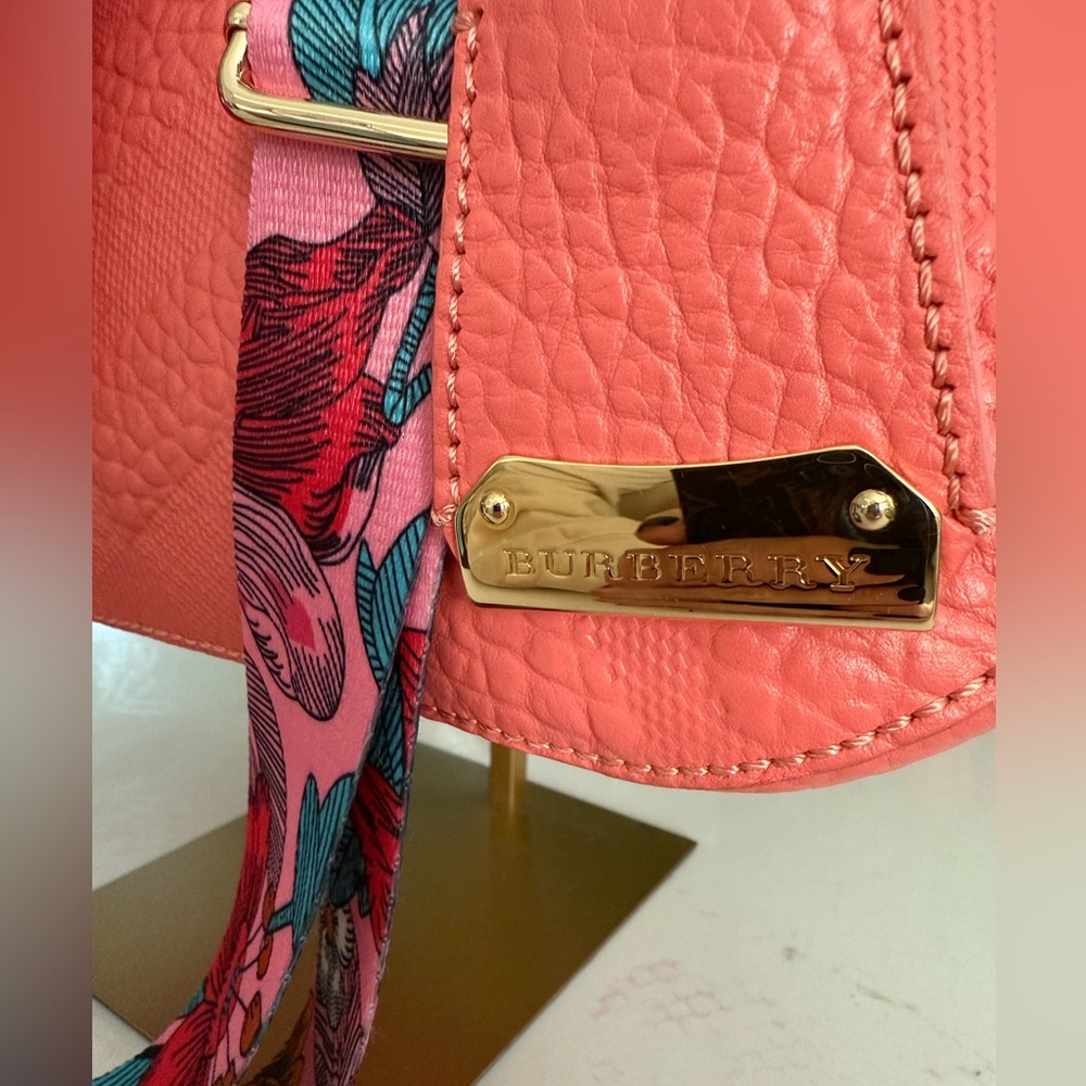Burberry Pink Orchard Leather Satchel w/added unbranded crossbody strap - Picture 4 of 13